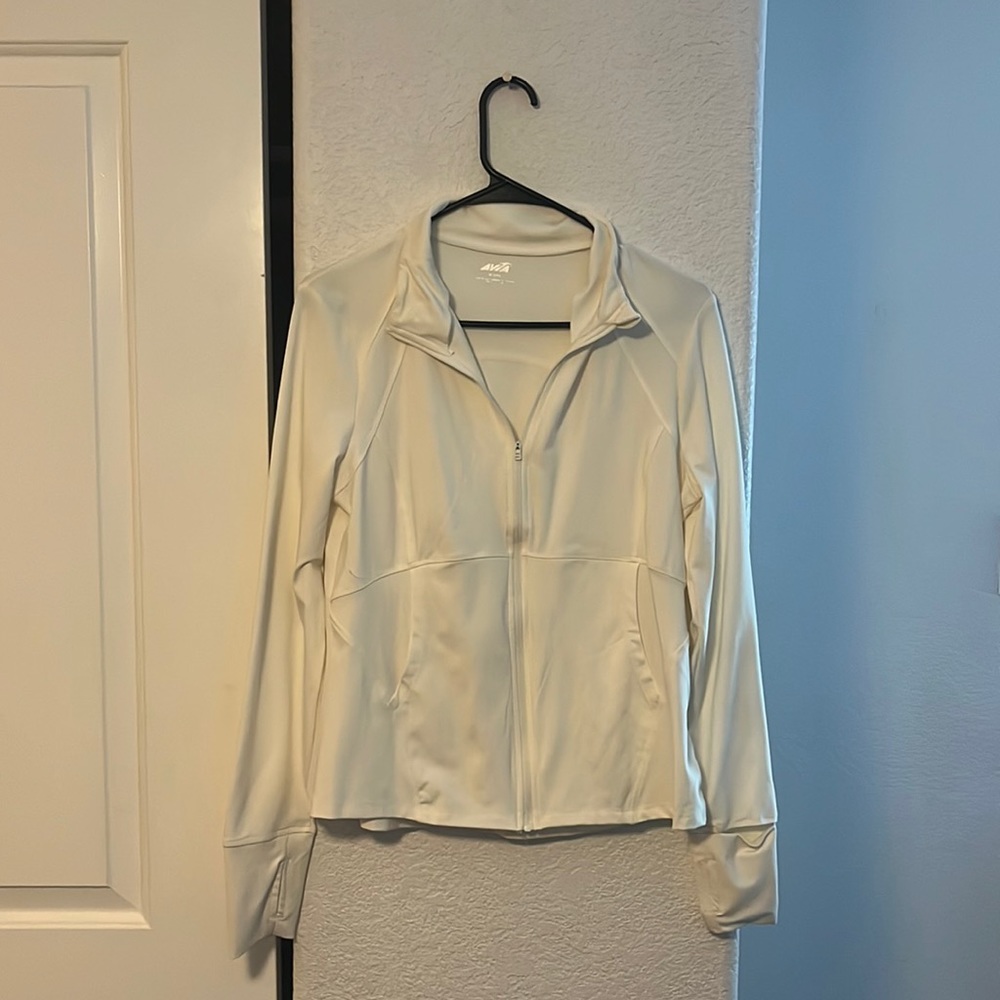 women’s athletic jacket in white! (size medium)